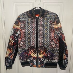 Clover Canyon Printed Multicolour Irish Box Print Zip Up Bomber Jacket Medium